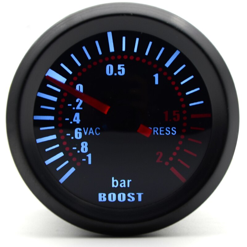 52mm 2 Bar Blue Led Display Night Pressure Turbo Boost Gauge Set DC12V Car Part