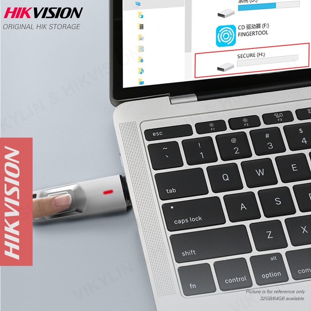 Hikvision Originele Usb Flash Drive 3.0 32 Gb 64 Gb Vingerafdruk Versleutelde Usb 3.0 Pen Drive Security Geheugen Usb Schijf stick # M200F