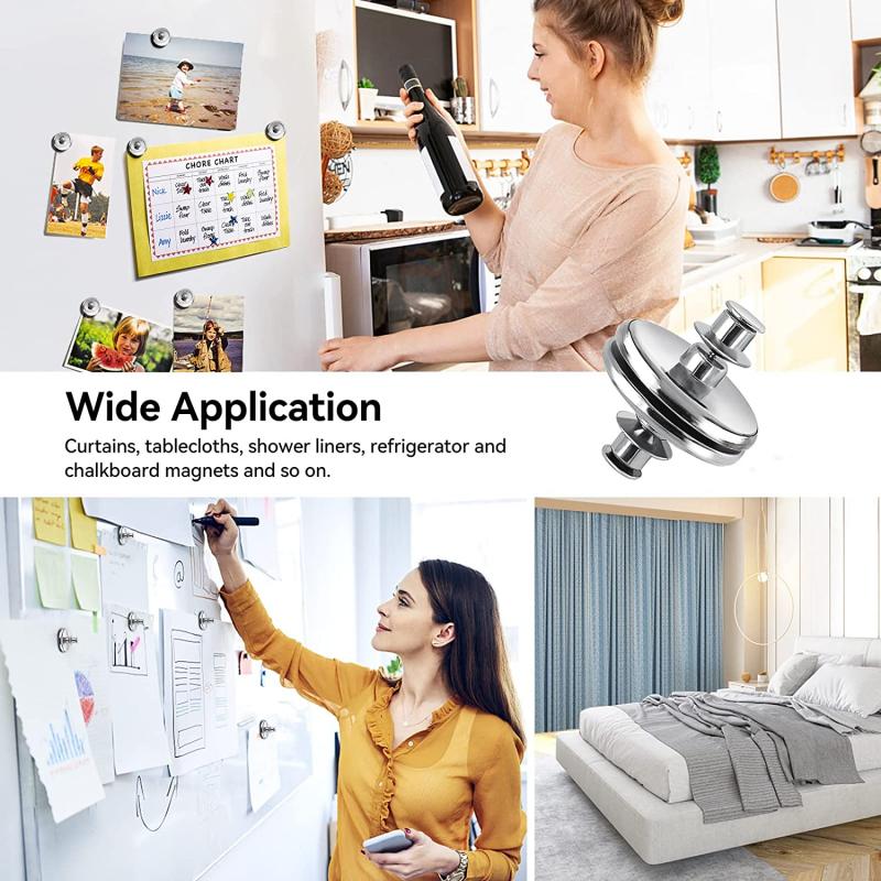 10/5 paia di bottoni magnetici per tende, senza chiodi, staccabili, per tende da finestra, chiusura magnetica, regolazione della fibbia, accessori per clip per tende
