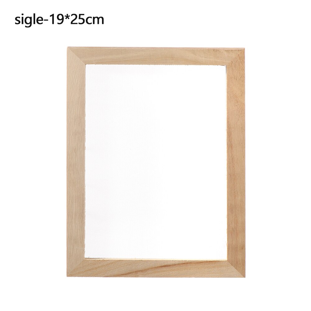 9 Size Paper Making Mould Frame DIY Papermaking Paper Making Screen Learning Wood Handcraft Wooden Mesh Mold: sigle-19x25cm