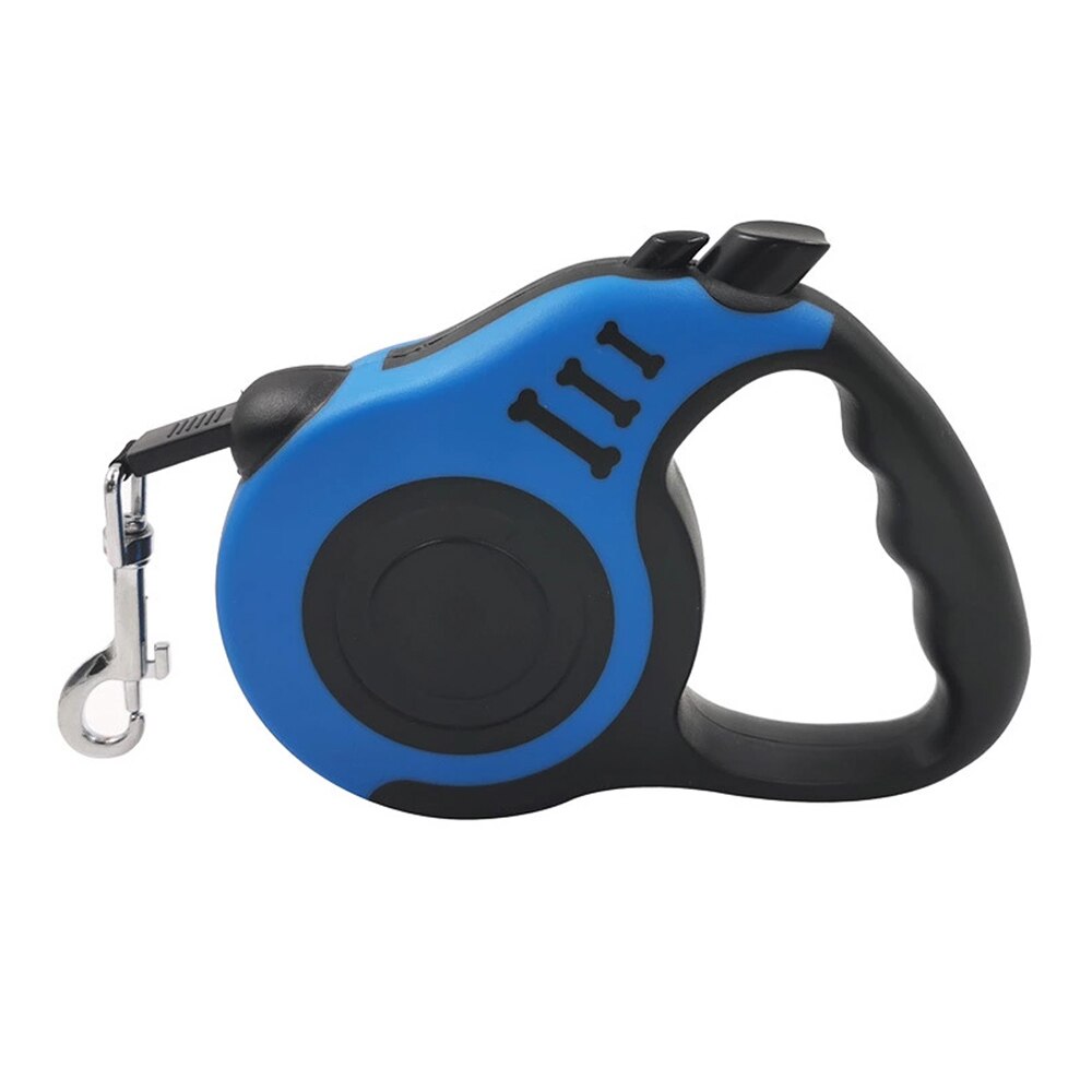 3/5M Durable Dog Leash Automatic Retractable Nylon Dog Cat Lead Extending Puppy Walking Running Lead Roulette For Dogs: blue / 3m