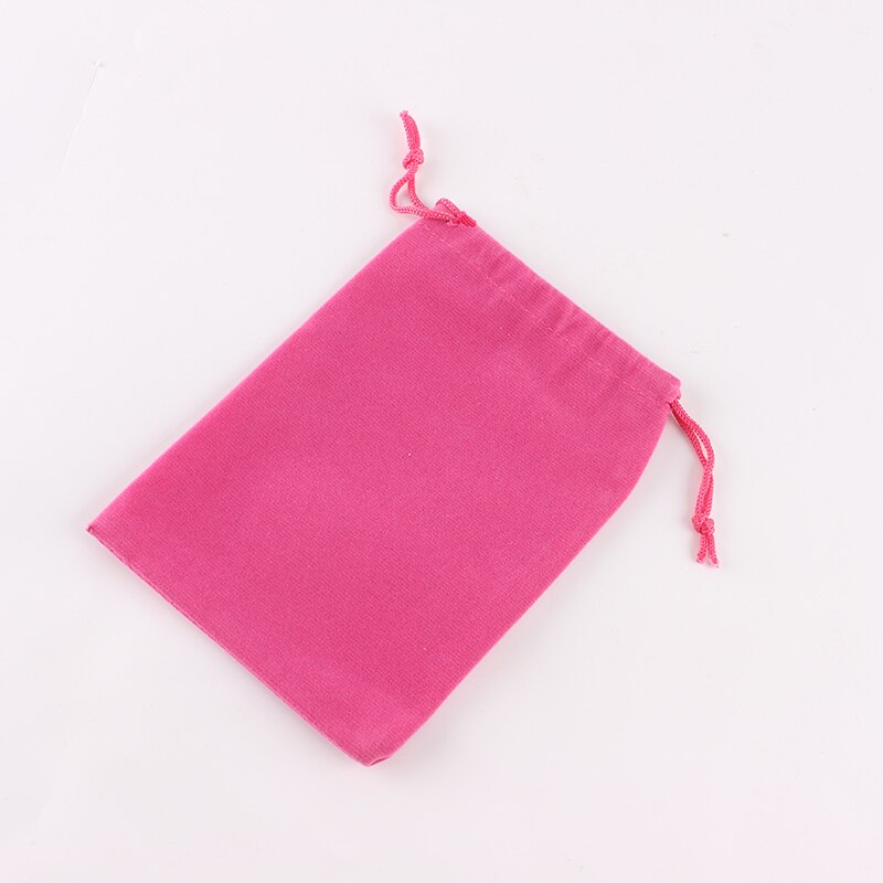 10pcs/lot 10*14cm Mini Velvet Drawstring Bag Jewel Accessories Storage Bags Packing Pouch: Rose Red