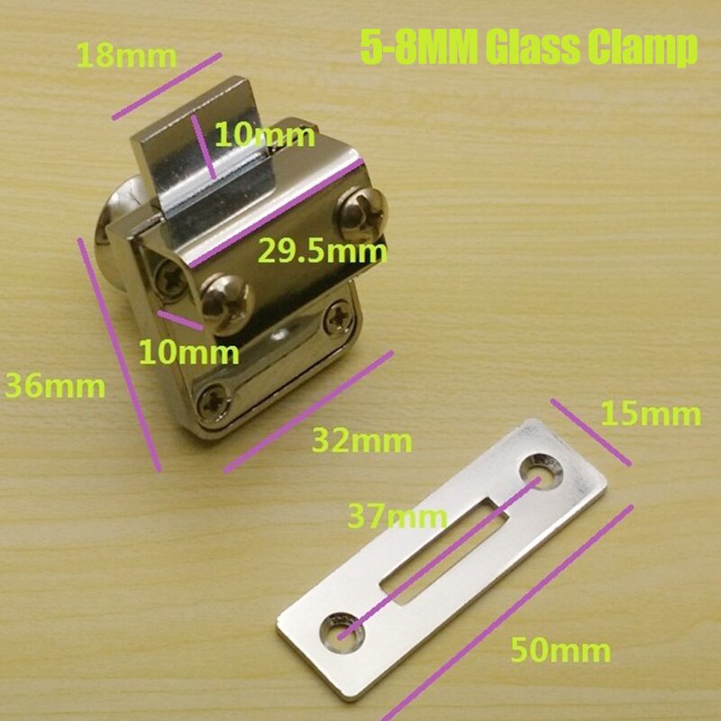 Zinklegering Slot Vitrinekast Showcase Sloten Voor 5-8Mm Glazen Deur Geen Boor Met 2 Sleutels SLC88