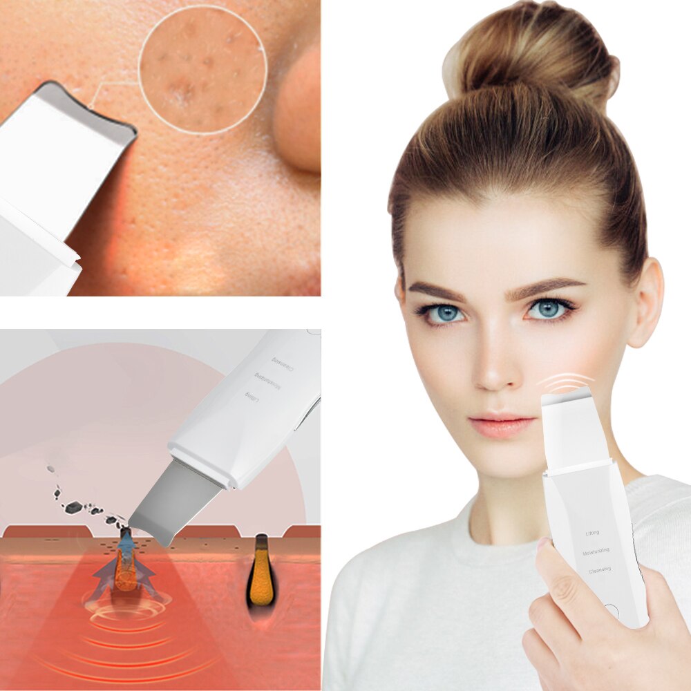 Ultrasonic Scrubber Deep Cleansing Face Scrubber Facial Cleansing Shovel Exfoliating Skin Scraper Peeling Beauty Instrument