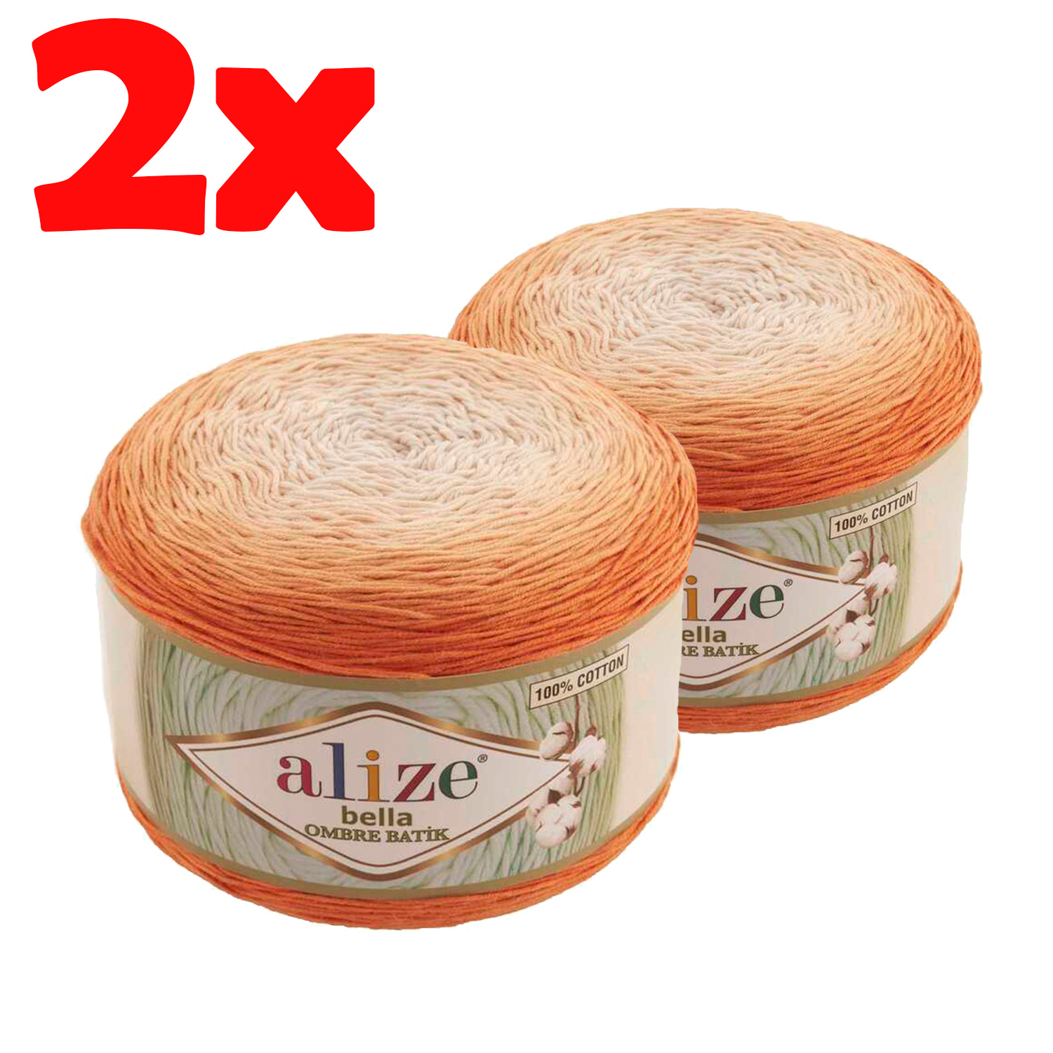 Hand Knitted Yarn 100% Cotton - 900 Meters(1-2x250gr) - 8 Color-Cake Knit Yarn Ball Scarf - Alize Bella Ombre Tie Dye-Sweater-DIY: 2x7403