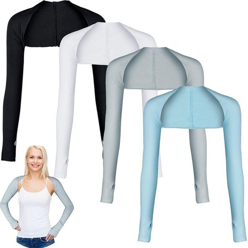 Cycling Ice Silk Sunscreen Shawl Sports One-piece Shoulder Sleeves Neck Shading and UV Protection Sleeves Sun Protection Sleeves