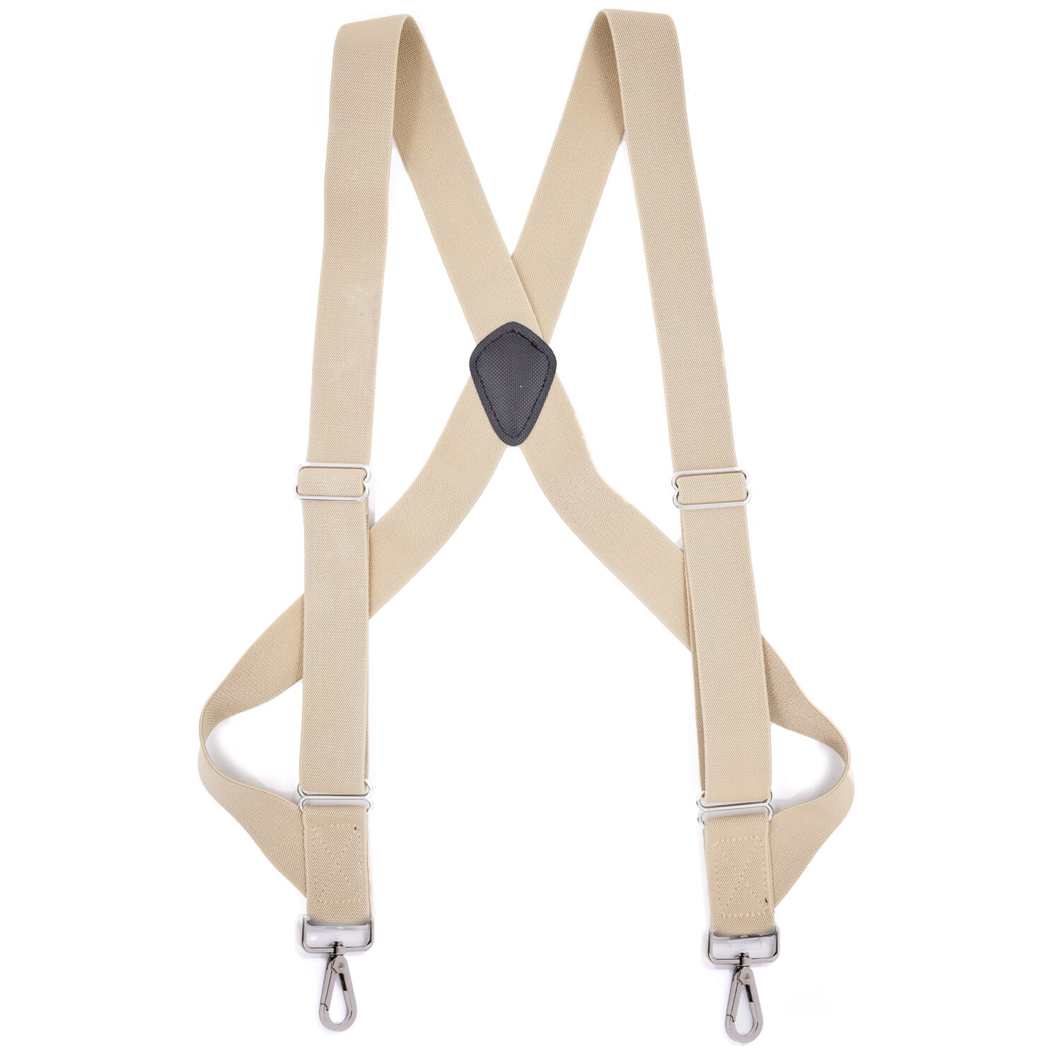 Unisex Lumberjack Harness Suspender Classic 2 Big Hook Clips Suspensorio Masculino: Beige