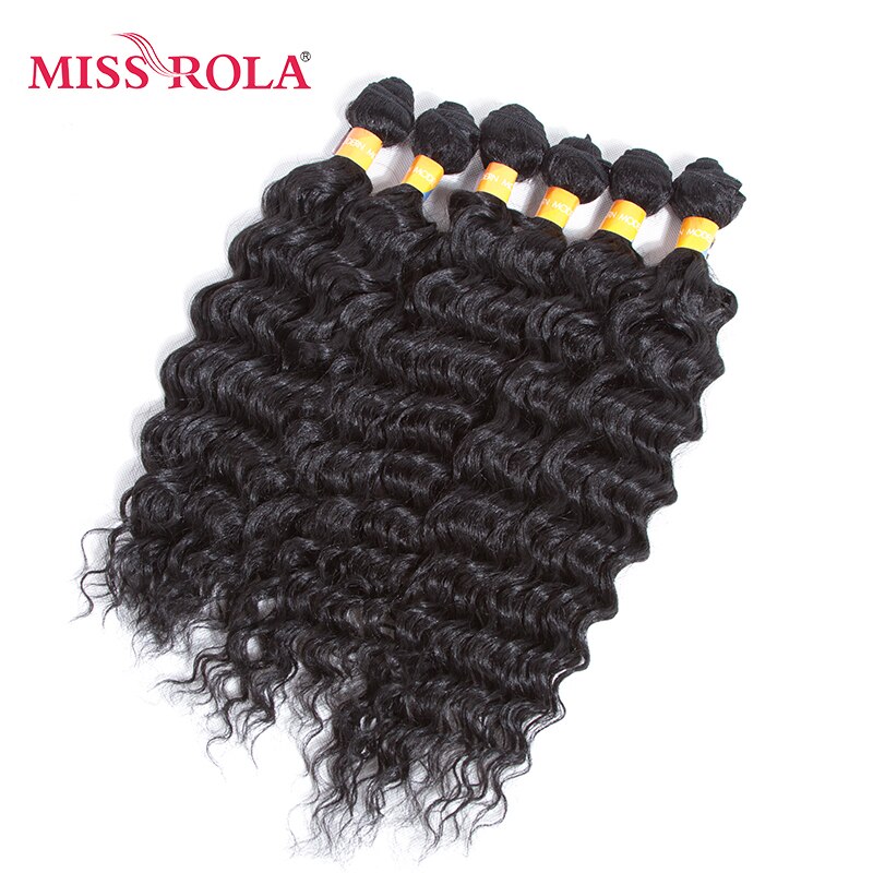 Miss Rola – tissage synthétique Kanekalon ondulé Rose, Extensions capillaires courtes noires, lot de 6 pièces, offres groupées pour femmes de 14 à 18 pouces