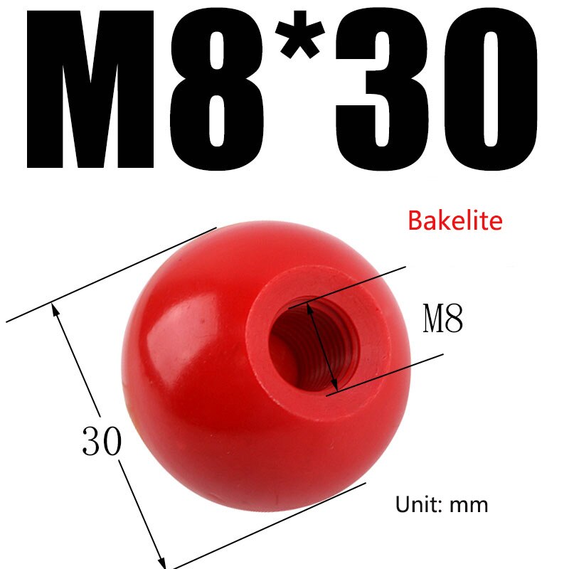 2 stück rot-schwarzer kugelhebelknopf mit kupferkern / bakelitkern / eisenkern, ersatz-rundgriff für werkzeugmaschinen  m4 m5 m6 m8 m10 m12: Bronze