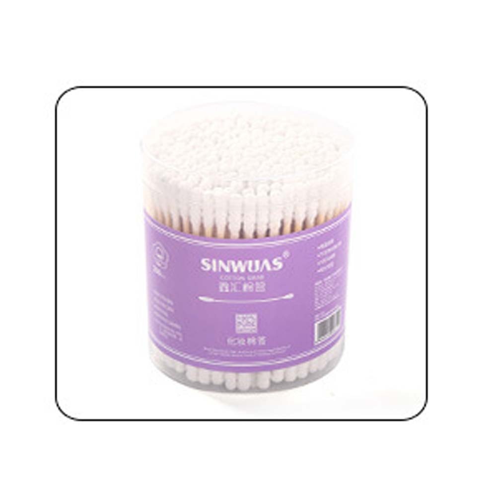 Coton tige r utilizable oreille cabeza de doble hilo desechable Limpieza de oreja algodón bastoncillos varilla de papel ecoamigable palos hilo: White 200pcs