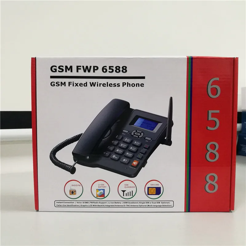 Wireless GSM Phone Card Insertion Office Home Fixed-line Telephone Multi-language FM Radio Dual SIM Card Slot Chinese Origin