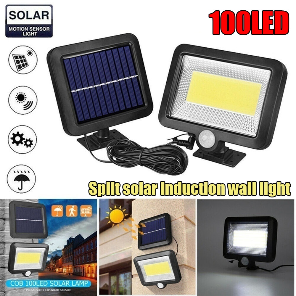 100 Led Solar Light Outdoor Solar Lamp Pir Motion Sensor Wandlamp Waterdichte Zonne-energie Zonlicht Voor Tuin Decoratie
