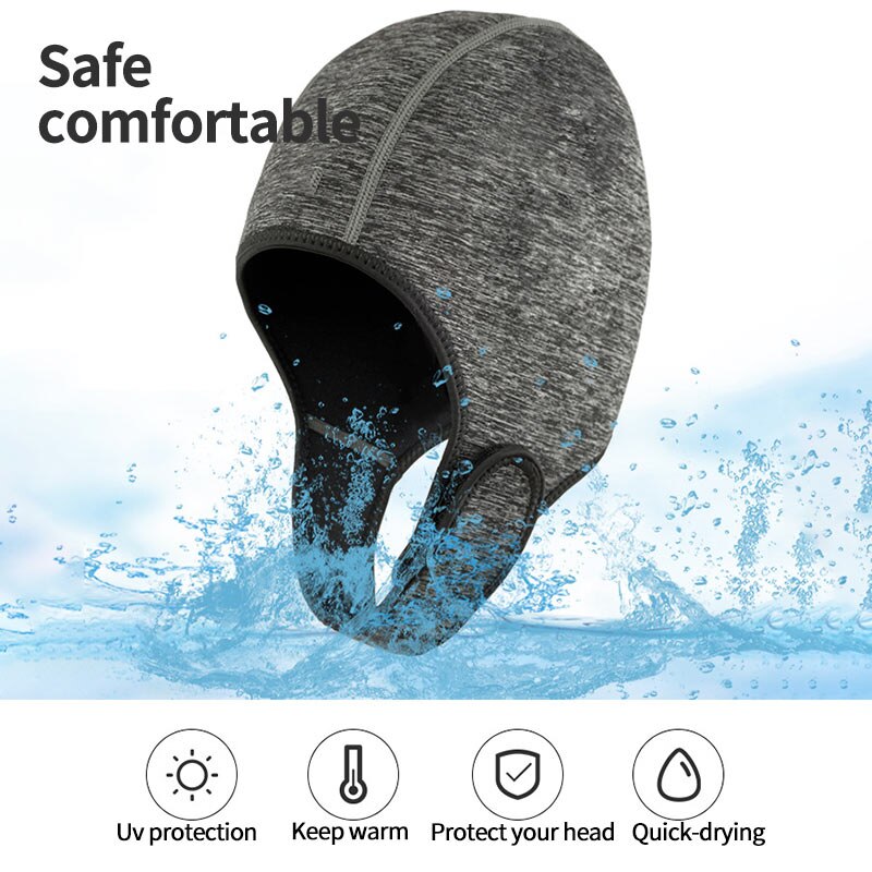 Svømmehatt dykkinghette med skulder snorkleutstyr lue hette halsdeksel svømme våtdrakt 3d vanntett dykkerhodetrekk