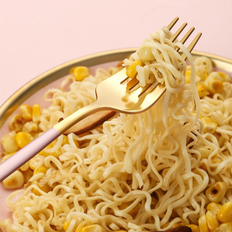 4Pcs Dinnerware Set Stainless Steel Cutlery Set Mirror Silverware Knife Fork Spoon Tableware Flatware Set Kitchen Party Utensils