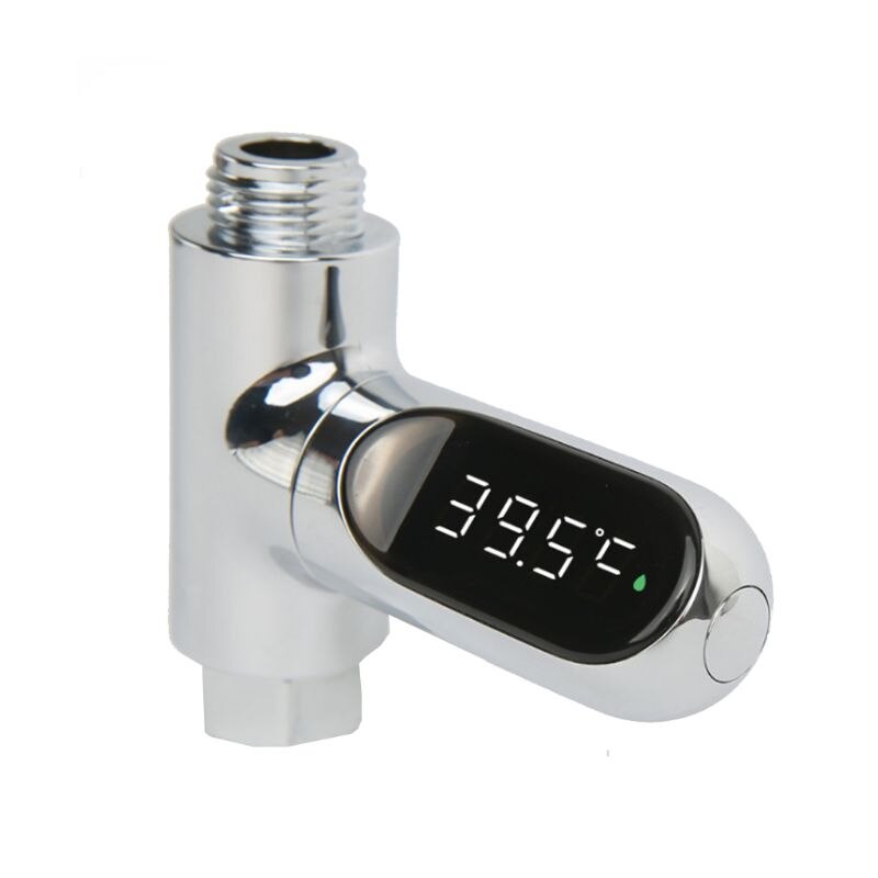 LED Display Water Flow Temperature Meter Monitor Electricity Shower Thermometer: Default Title