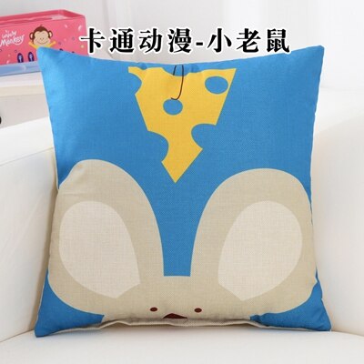 Cute Cartoon Printing Linen Square Sofa Children Cushion Cover Nap Throw Pillow Case Decorbox Home Decor Household Supplies: 5