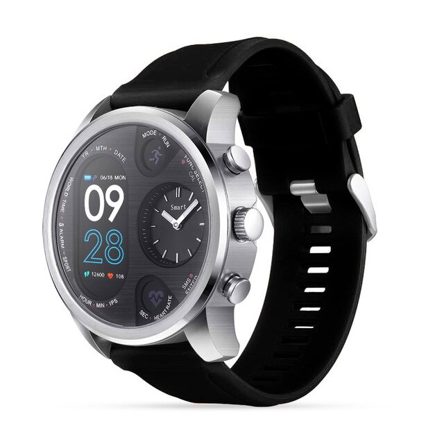 Maxinrytec T3Pro Smartwatch - Dual Time Sport Activity Tracker - IP68 Waterproof - For Men: Silver