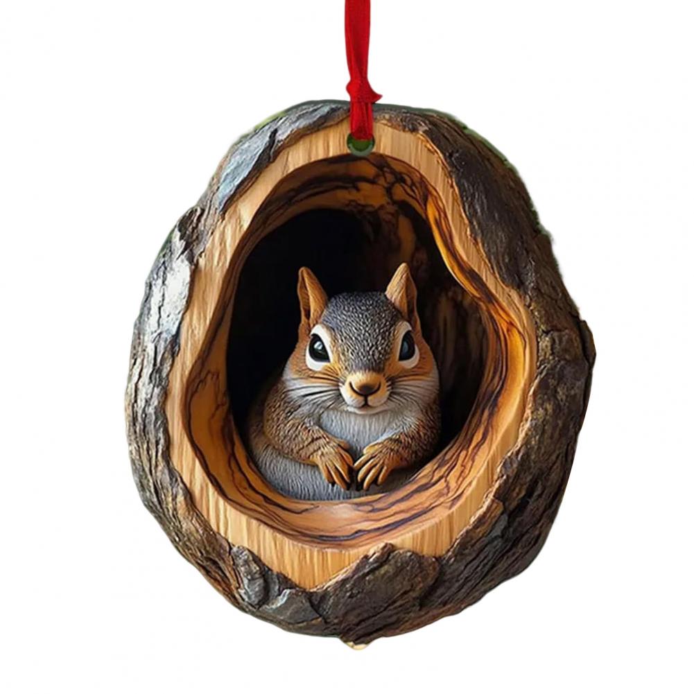2D Christmas Ornaments Acrylic Cartoon Forest Acrylic Christmas Ornaments Seasonal Decor For Tree Ceiling Cute Pattern Keepsake: Red