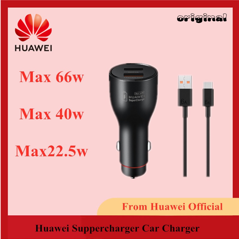Originele Huawei Supercharger Car Charger Snellader 66W 11V6A 10V4A 5V3A Qc 4.0 Compatibel 6A Type C Kabel Voor mate 40 Pro