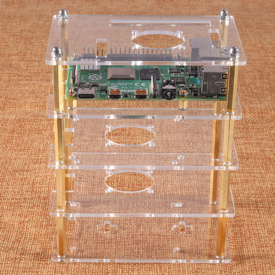 Framboesa pi 3 4 caso 1- 4 camada multi camada acrílico pilha escudo/gabinete para raspberry pi 3 4 modelo b/3b +/3b