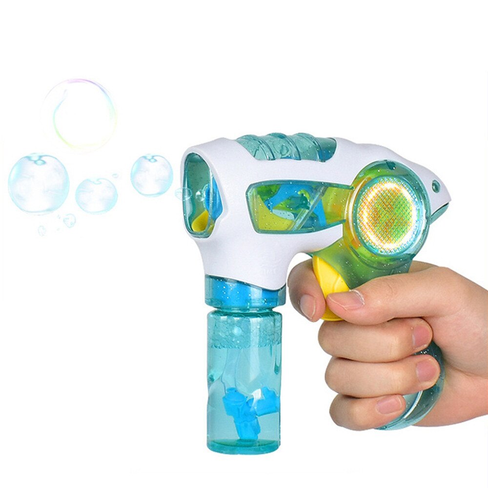 Flashing Light Up Children Bubble Summer music Water Gun Swimming Machine Outdoor Toys Christmas Birthday CC#: blue