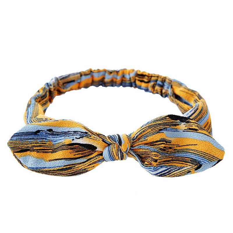 Bohemian Girls Hairband Hair Accessories Print Headbands Vintage Women Headband Cross Top Knot Elastic Hairband Soft Bandanas: Color-9