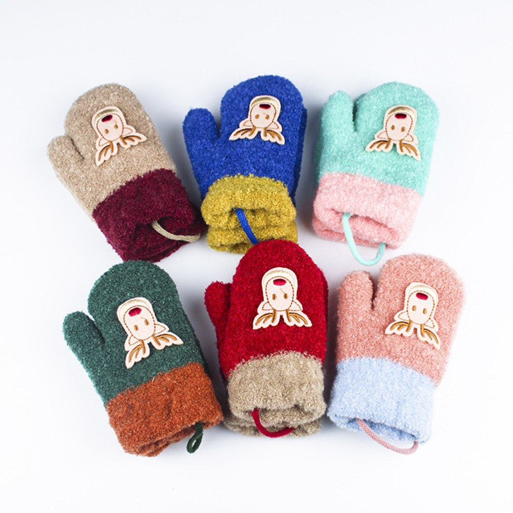 Manopla con estampado de ciervo Unisex para niños, protector de manos cálido de invierno, cobertura completa, interior y exterior, 1 par