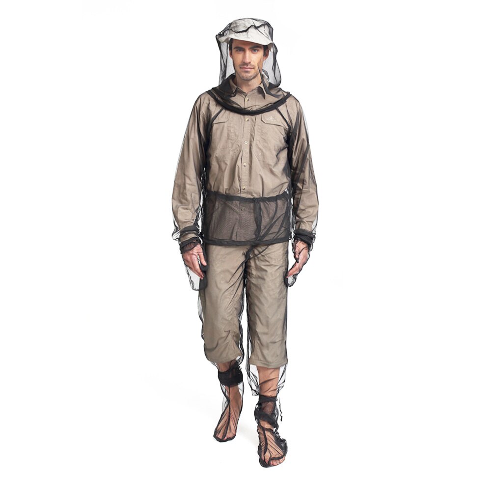 4Pcs Mesh Vissen Kleding Pak Dunne Hooded Outdoor Pest Wilde Vissen Doek Set - Size