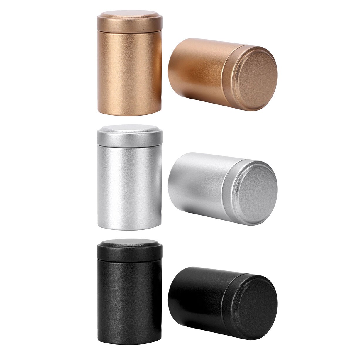 2Pcs Aluminum Moisture-Proof Mini Empty Tea Tins Canister Loose Leaf Tea Tin Containers with Airtight Lid Food Storage Container