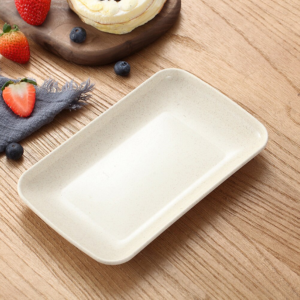 4pcs Dinner Plate Food Grade Lightweight Eco-friendly Dinner Dish for Home Hotel Restaurant