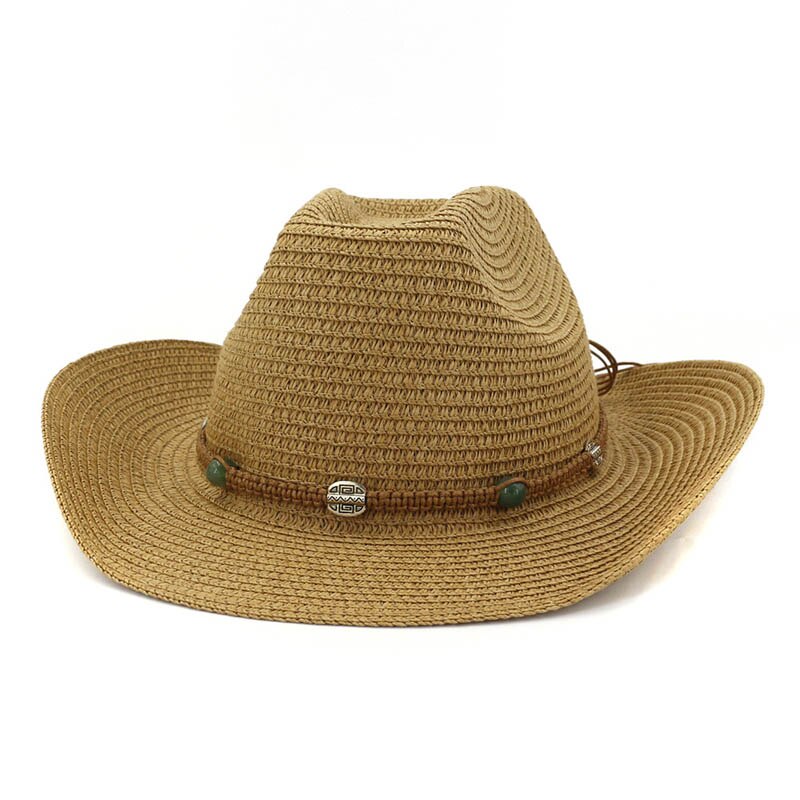 Zomerhoed voor dames, geweven vorm panama strohoed, heren riemvorm hoeden strand zonnehoed jazz hoeden western cowboy petten