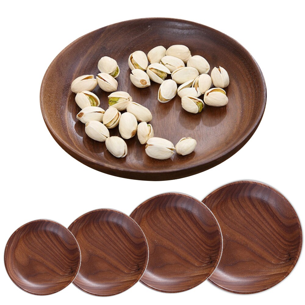 Japanese Round Dessert Plate Round Cake Tray Wooden Saucer Tea Tray Dessert Dinner Breakfast Plate Kitchen Accessories