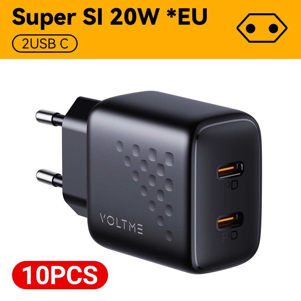 VOLTME 10PCS-Pack Revo 20W Mini/Lite/Duo Lite Series Clearance Tpye C USB C ChargerFast Charging For iphone Samsung: US