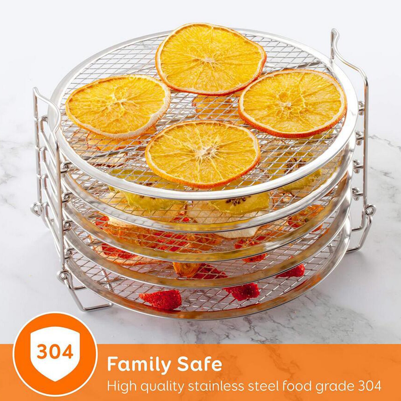 Rejilla deshidratadora de cocina, cinco capas apilables, estante de soporte para cocina a presión, freidora de aire, utensilios para deshidratar alimentos