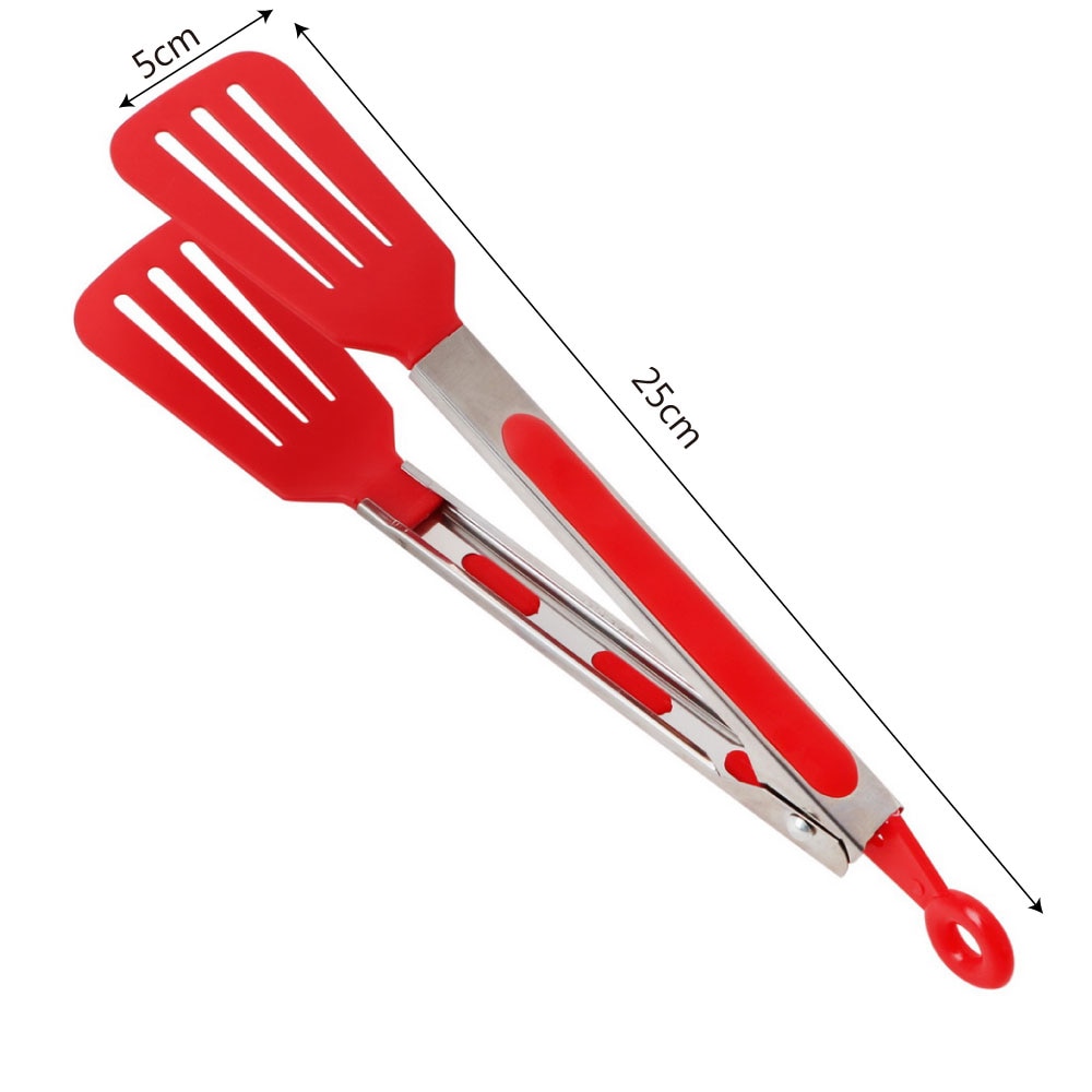 Hilife Salade Serveren Bbq Tang Non-stick Keuken Tang Siliconen Pizza Brood Steak Clip Rvs Handvat Gebruiksvoorwerp
