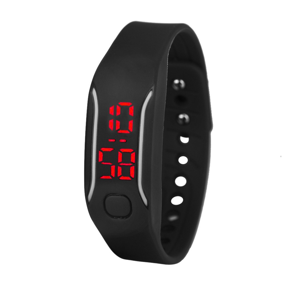 Mens Womens Silicone Led Horloge Datum Sport Armband Digitale Horloge