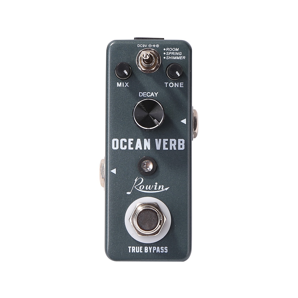 Guitar Digital Reverb Pedal Ocean Verb Room Spring Shimmer Guitar Effect for Rowin Music Lovers Playing Accessories: Black