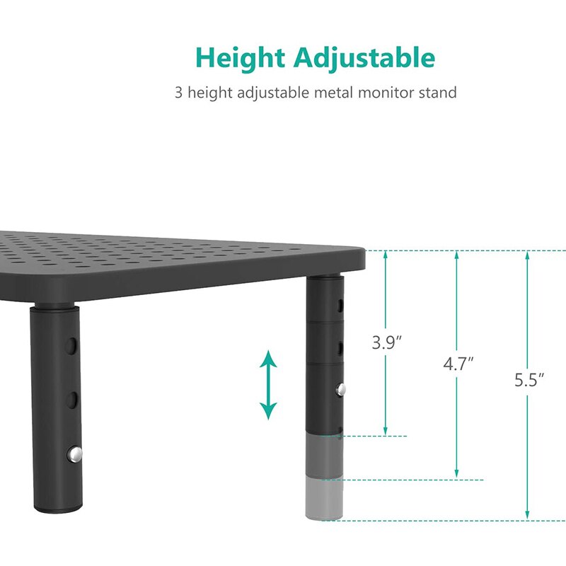Monitor Stand Riser for Computer, Laptop, Printer, Notebook and Sn Display with Vented Metal Platform