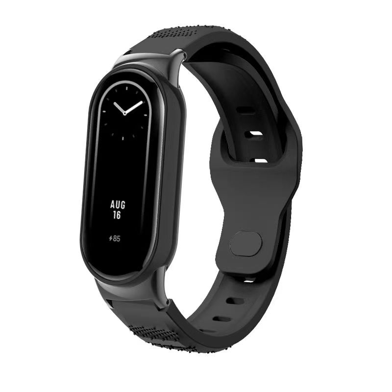 Siliconen band voor Xiaomi Mi Band 9 8 SmartWatch Ademende sportarmband Vervanging polsband voor MiBand 9 8NFC 8 horlogeband: Blue pink