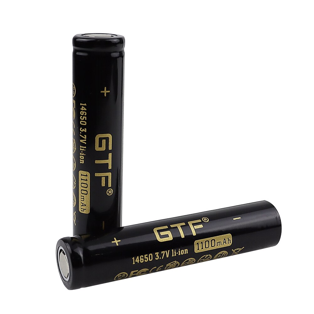 GTF 3.7V 14650 battery 1100mah 3.7V Li-ion battery rechargeable battery with flat top