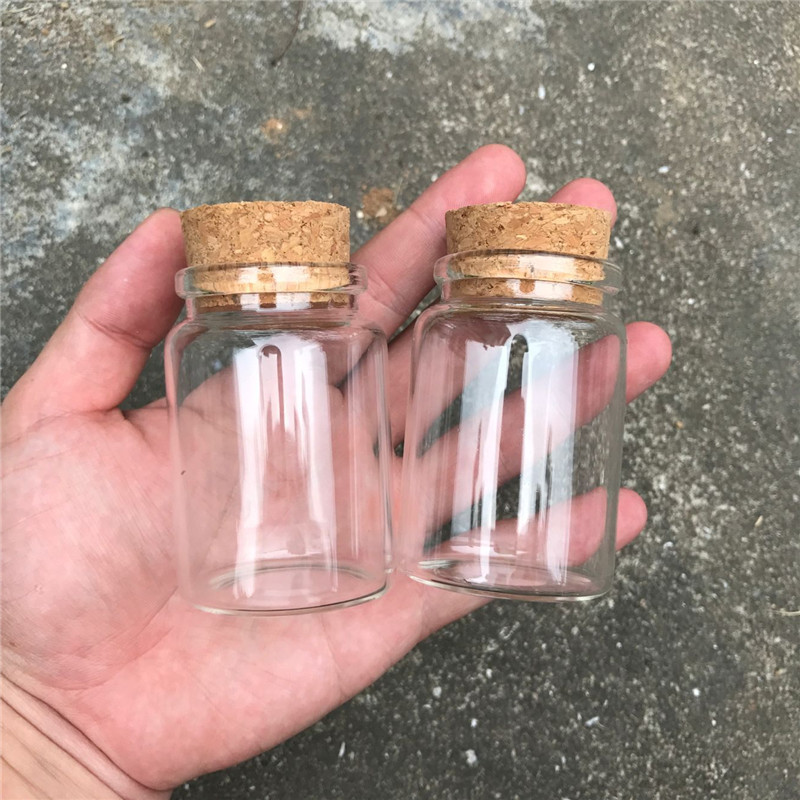 80ml glasflasker med kork små gennemsigtige mini tomme hætteglas krukker beholder klar mad botlles miljøvenlig 12 stk / lot