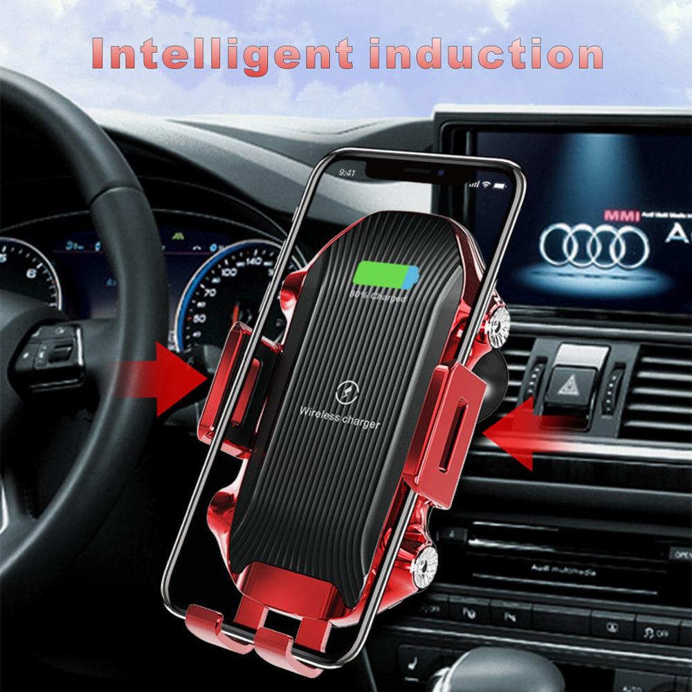 15W Wireless Charger Car Mount for Air Vent Mount Car Phone Holder Intelligent Infrared Fast Wireless Charging Charger Automatic