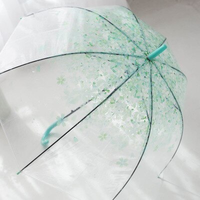 Transparente Dach Ahorn Blätter Sonnenschirme Kreative Sakura Regenschirm Karikatur Katze Regenschirme Niedlich Vogel KäFeige: SakuraGreen