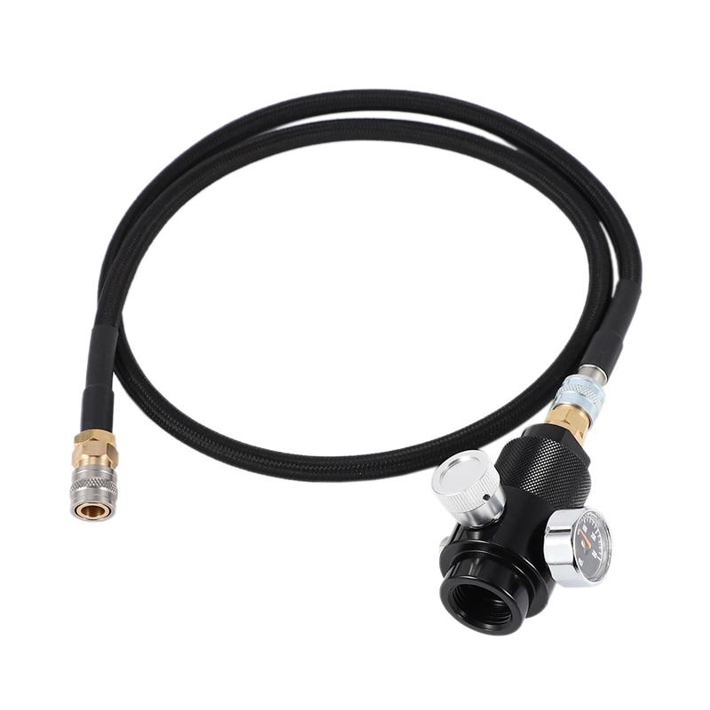Regulator with 100cm SLP FLEX Remote Hose Line 0-200 Psi to HPA Co2 Tank Cylinder