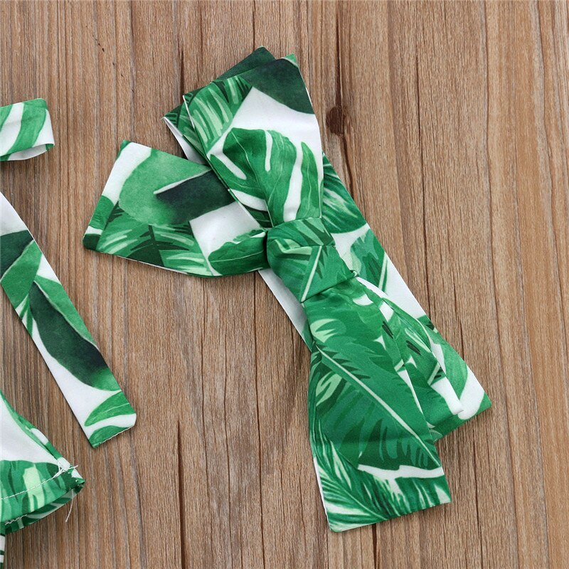 3 stuks peuter- en babymeisjesbadpak, badpak met bloemenbandjes, crop tops, shorts, hoofdband, strandset