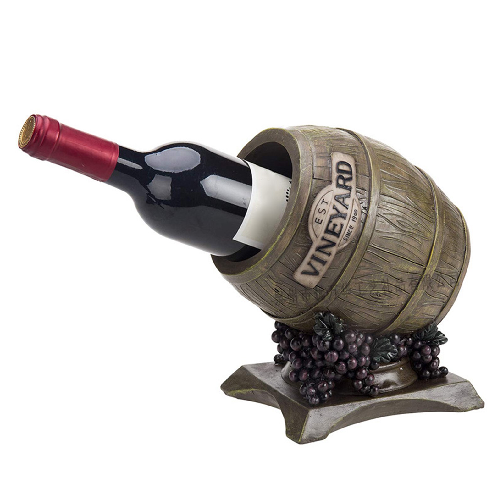 Wine Bottle Holder Stand Barrel Decor Countertop Table top Wine Rack Single-Bottle Display Home Kitchen Wine Shelf