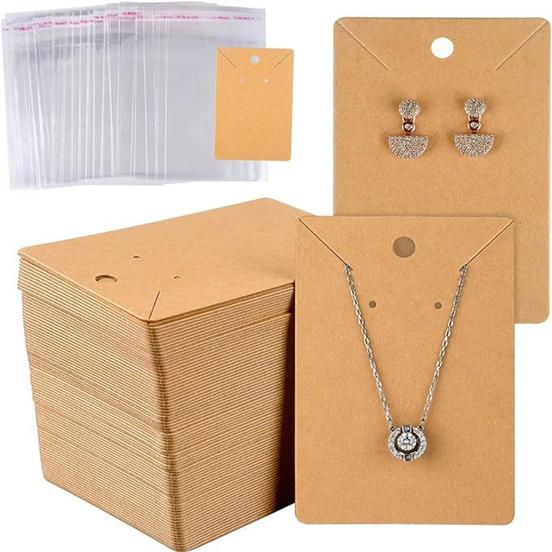 50pcs paper 6x9cm pendants, necklaces, earrings, small accessories packaging: S / green