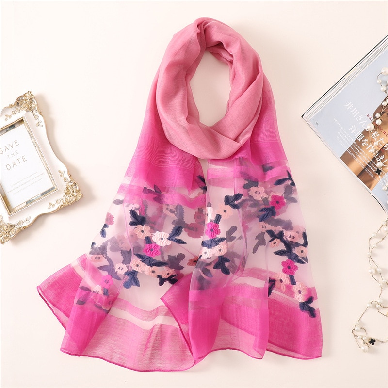 Lyxiga märken kvinnor halsduk sommar tunna mjuka siden halsdukar för dam sjalar och wraps pashmina långa strandstolar hijabs bandana: Th1