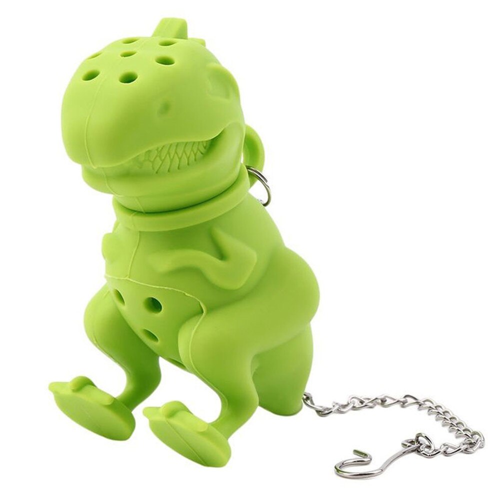Dinosaurus Populaire Thee Filter Theezakje Houder Thee-ei Losse Leaf Zeef Herbal Siliconen Filter Diffuser Thee Accessoires: Licht Groen
