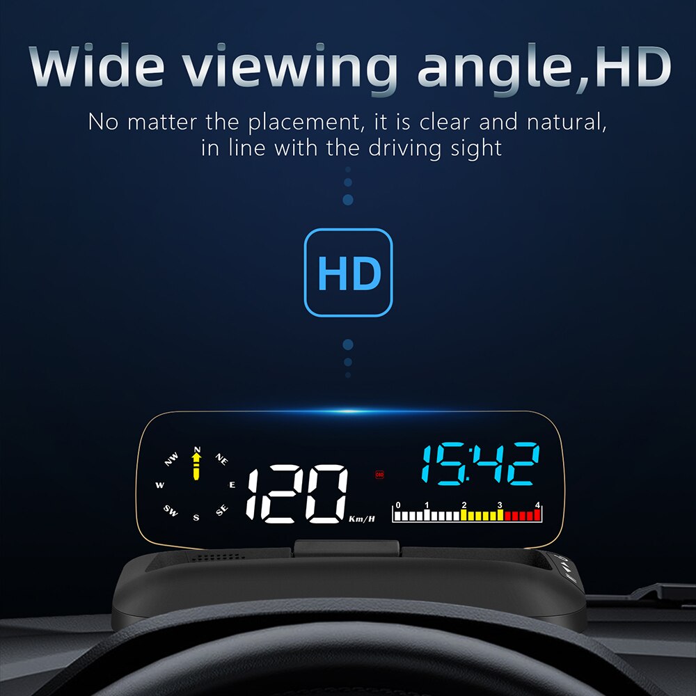 Navigation Gauges HUD Head Up Display OBD2 GPS Dual Car System On-board Computer Speed Projector Auto Alarm Smart Gadget